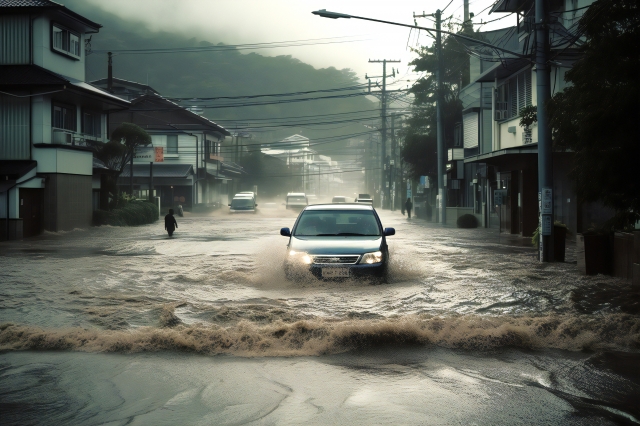 大雨、台風、線状降水帯時の車の運転